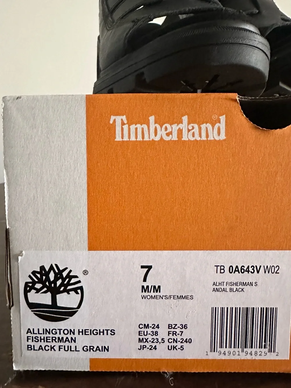 Timberland Black Leather Platform Sandals